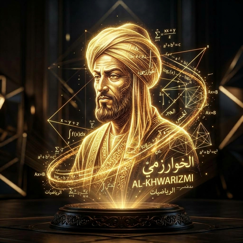 Muhammad ibn Musa al-Khwarizmi Holographic 3D Portrait